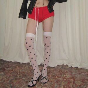 Y2k Shibuya Cute Polka Dot Thigh High Socks  Condition: Brand new Size: One size